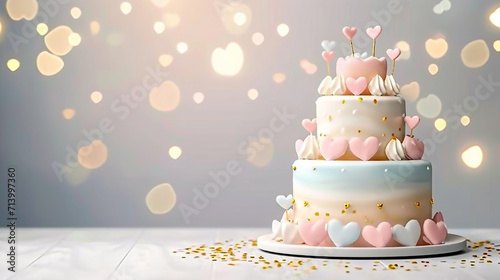 wedding cake with candles photo