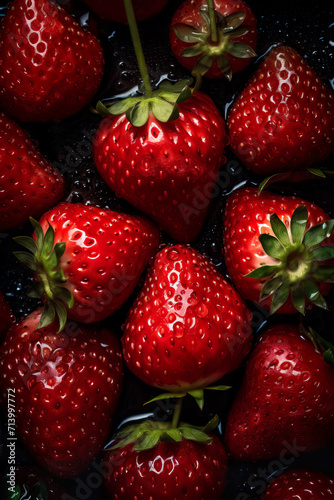 Strawberrys with droplets of water.