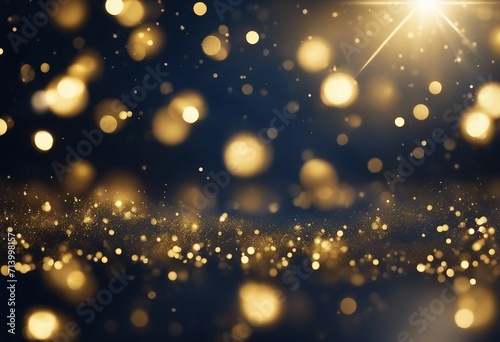 New year Christmas background with gold stars and sparkling Abstract background with Dark blue and g © ArtisticLens