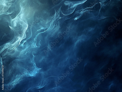 abstract background with dynamic streams of smoke or fog in blue color, creating a sense of depth and movement, background for web design, graphic projects, texture, creative, copy space