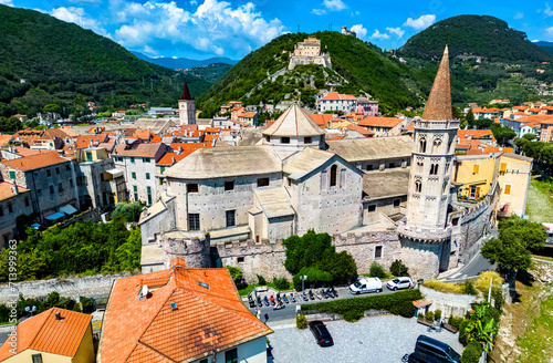 Fototapeta Naklejka Na Ścianę i Meble -  Architecture of Finalborgo in Finale Ligure, Liguria, Italy