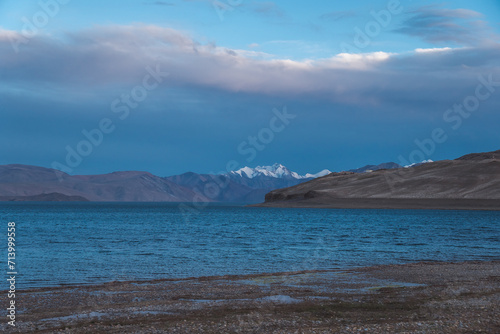Tso Momriri, a high-altitude lake in the Himalayas, Ladakh, mountain lake, India