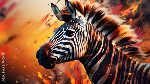 animal drawing art picture with zebra painting
