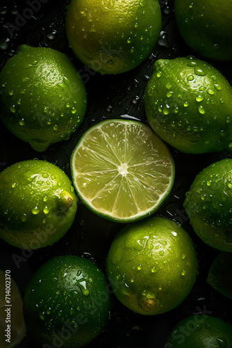 Lime with droplets of water