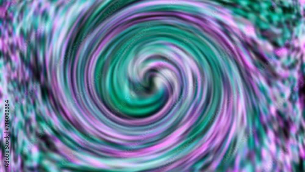 Spiral of purple, green, and pink colors