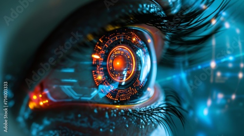 Robotic or Bionic Eye with Advanced Circuitry, Electronic Security Concept