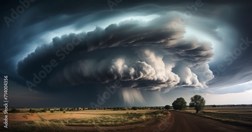 The Imminent Danger of a Supercell Thunderstorm and Tornado Alert photo