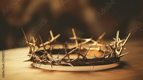 Good Friday, Passion of Jesus Christ. Crown of thorns. Christian holiday of Easter. Crucifixion, resurrection of Jesus Christ. Gospel, salvation.