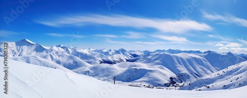 snowy mountains in winter
