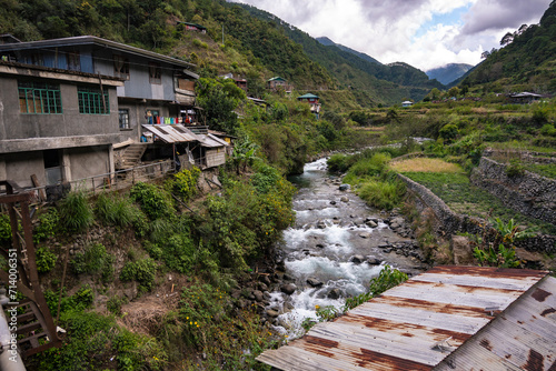 Bontoc, Mountain Province, Philippines - A stream runs through Talubin, a barangay of the town of Bontoc. photo
