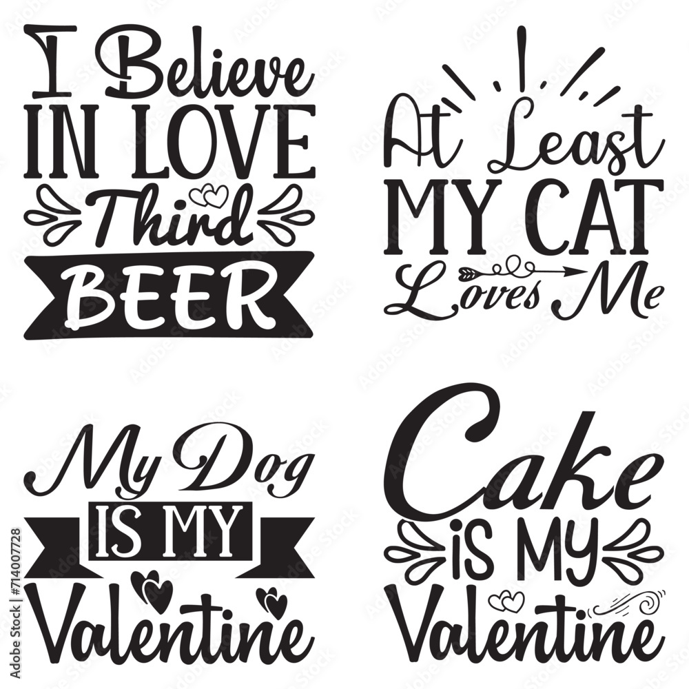 Valentine SVG And Tshirt Design Bundle, Valentine SVG Quotes Design t