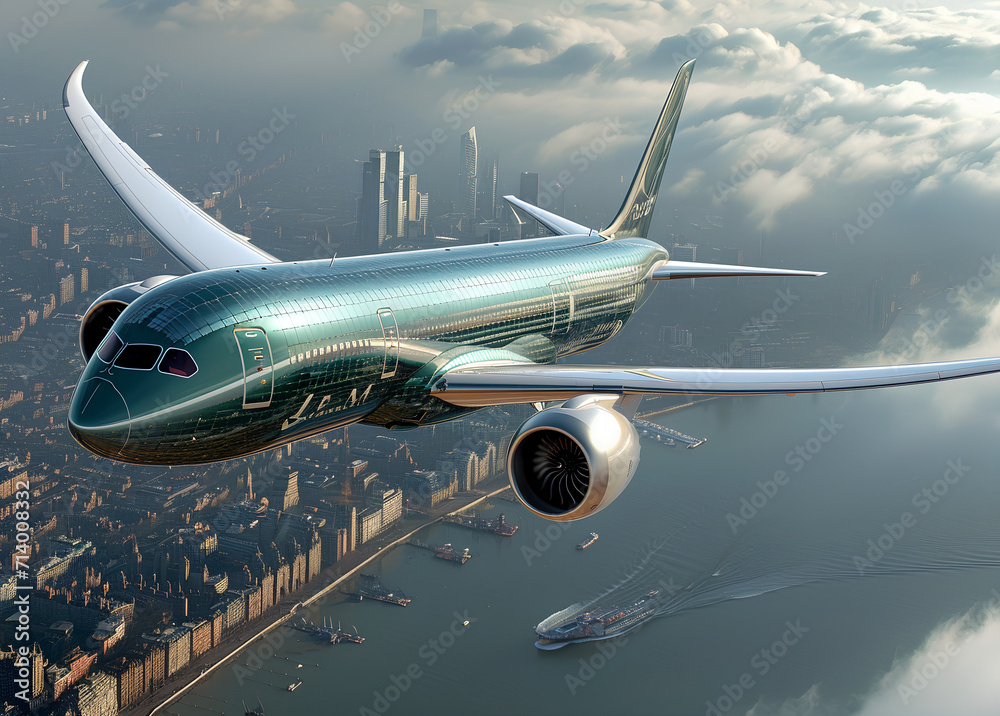 Fototapeta premium a large airplane flying in the air