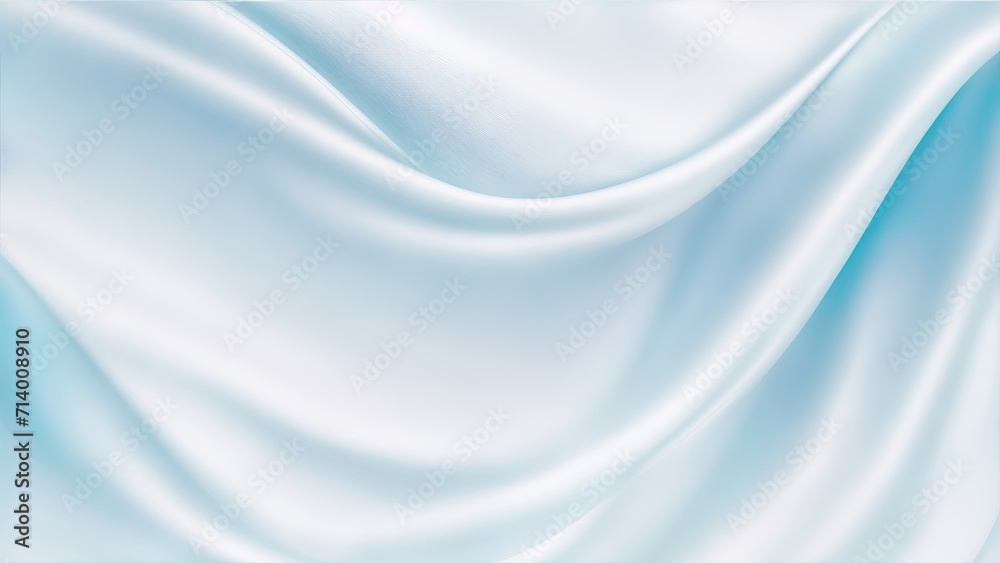 Soft pastel blue shiny satin silk swirl wave background - obrazy, fototapety, plakaty 
