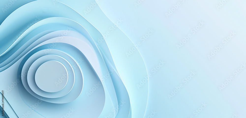 Soft blue abstract waves with a calming gradient effect. - obrazy, fototapety, plakaty 