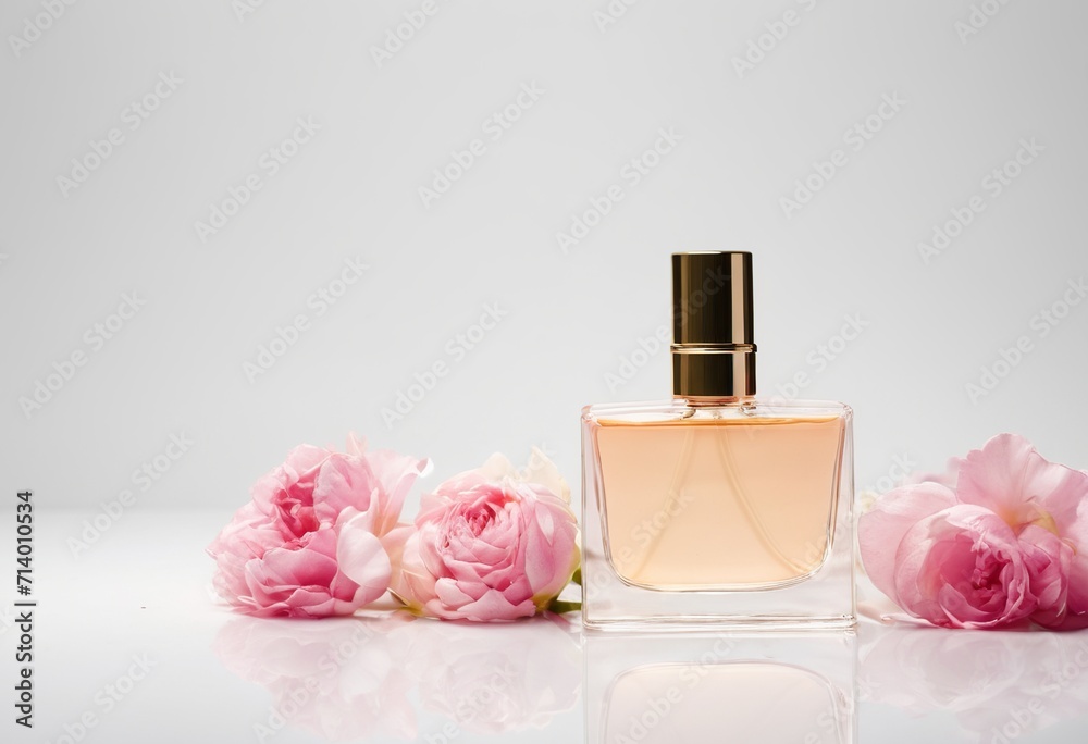 bottle of perfume and flower bottle of perfume and flower