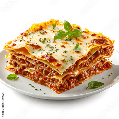 Lasagna isolated on white background, png 