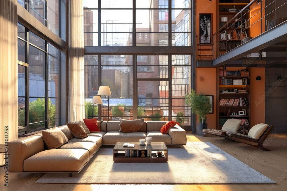 Cityscape Elegance: Loft Living with Modern Furniture