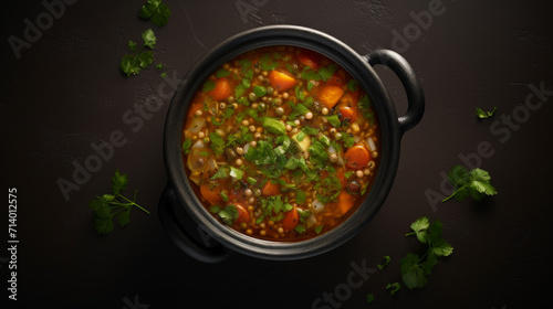 A bowl of hearty lentil and vegetable soup, a nutritious option for iftar during Ramadan