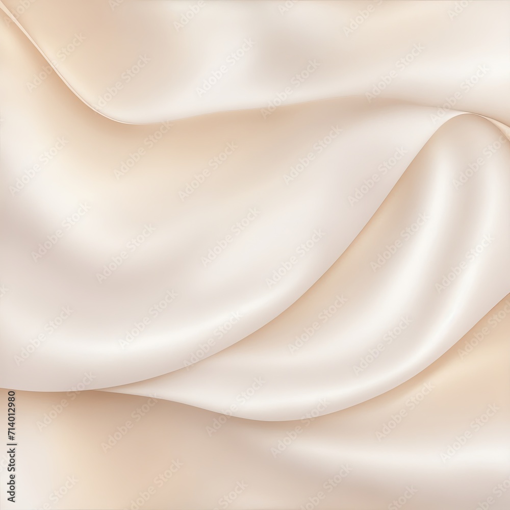 Fototapeta premium Soft pastel cream shiny satin silk swirl wave background