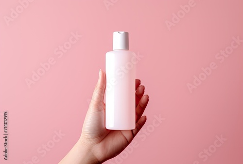 A mockup of a body lotion pump bottle with a buttery texture design. photo