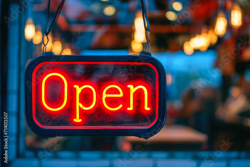 Radiance in Retail: Open Sign and Blur