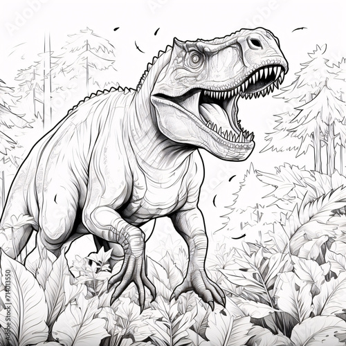 A thrilling coloring page featuring the mighty Giganotosaurus dinosaur  providing an exciting and creative activity for dinosaur enthusiasts and young artists alike.