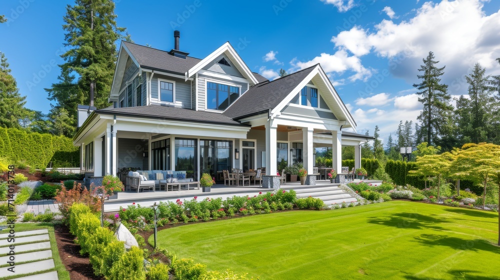 New luxury home with large porch