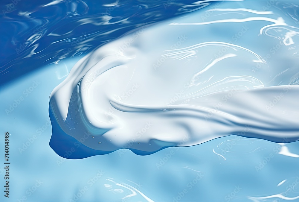 A white blank cosmetic jar of cream placed on the surface of the water, suitable for mockup purposes. A white blank cosmetic jar of cream placed on the surface of the water, suitable for mockup purposes.