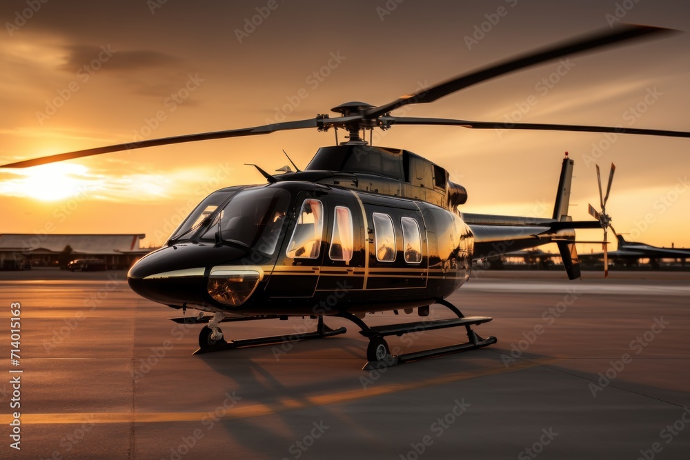 helicopter at sunset helicopter at sunset