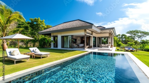 Luxury villa with private garden in tropical resort © Media Srock