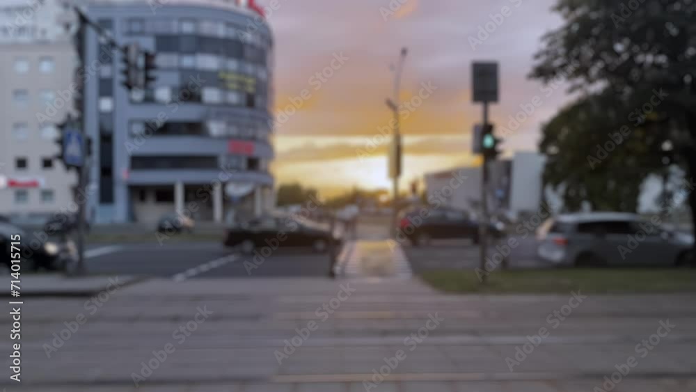 blurred frame, urban sunset, urban tram, urban bustle, tram passage