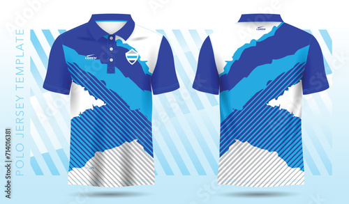 blue polo sport jersey mockup design