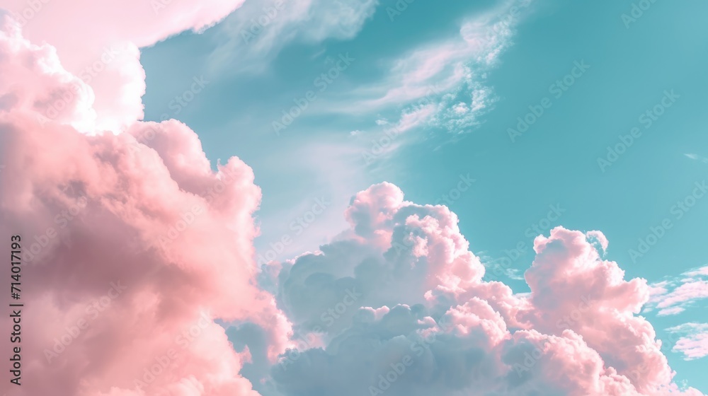 white-blue and pale pink clouds