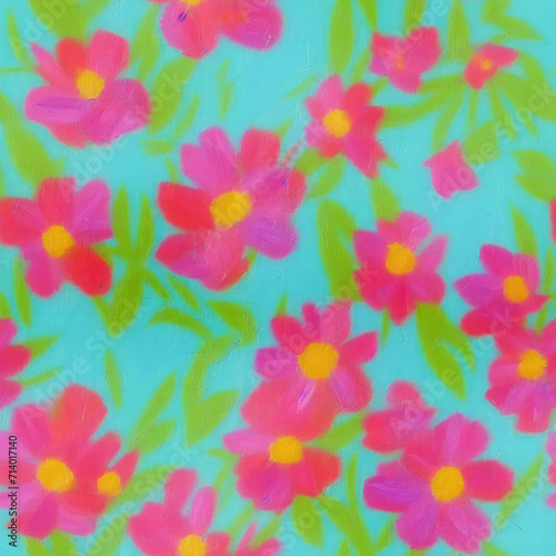 flowers. Abstract seamless pattern. AI generated. 