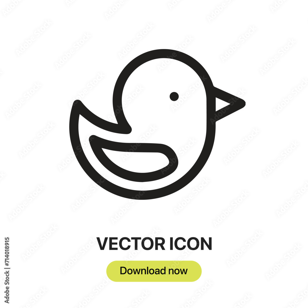 Fototapeta premium Duck icon vector. Linear-style sign for mobile concept and web design. Duck symbol illustration. Pixel vector graphics - Vector. 
