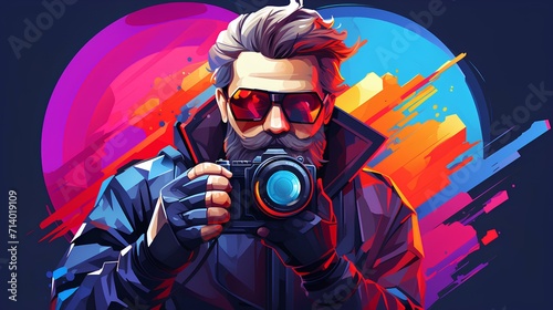Photographer abstract and colors illustration