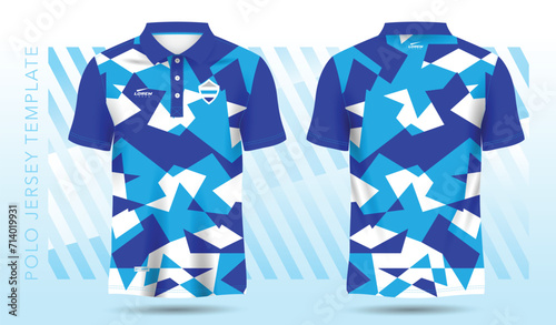 blue polo sport jersey mockup design