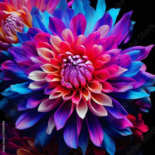 Aster China neon Color AI Generated pictures