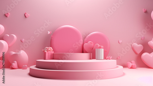Valentine's day with pink colored design