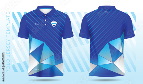 blue polo sport jersey mockup design