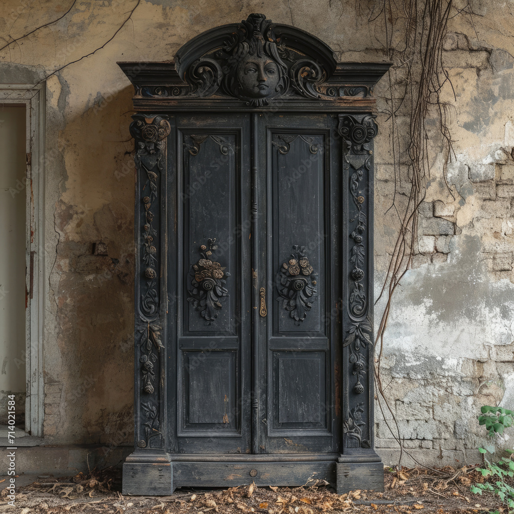 Gothic Armoire with Space for a Portrait Gothic Armoire with Space for a Portrait