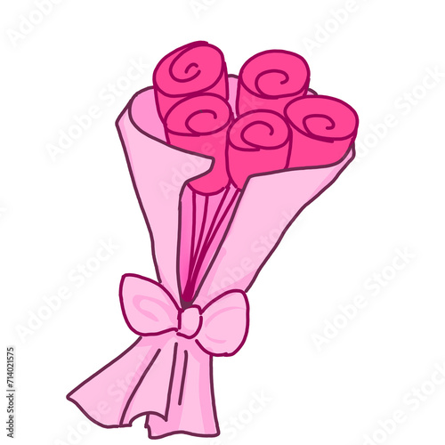 pink heart with ribbon