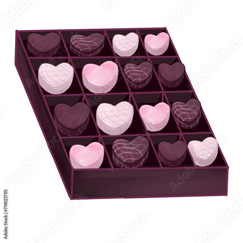 heart shaped box with chocolates