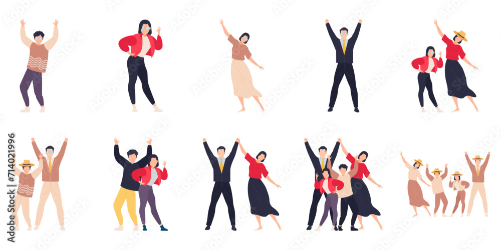 People Celebrating Vector Set People Celebrating Vector Set