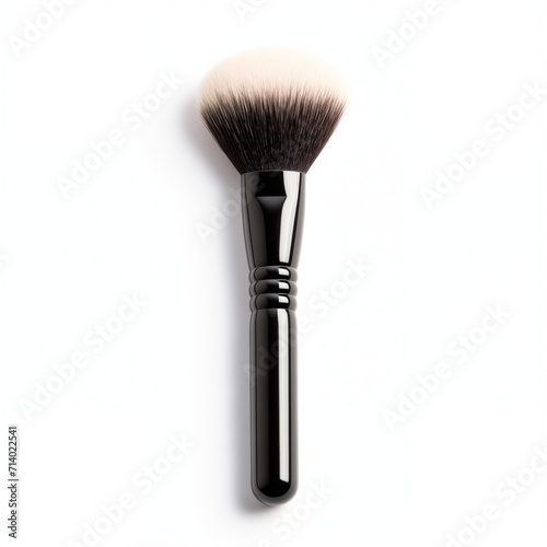 makeup brush isolated, brush powder blusher, Makeup brush for applying face powder isolated on white background with clipping path, Generative AI
