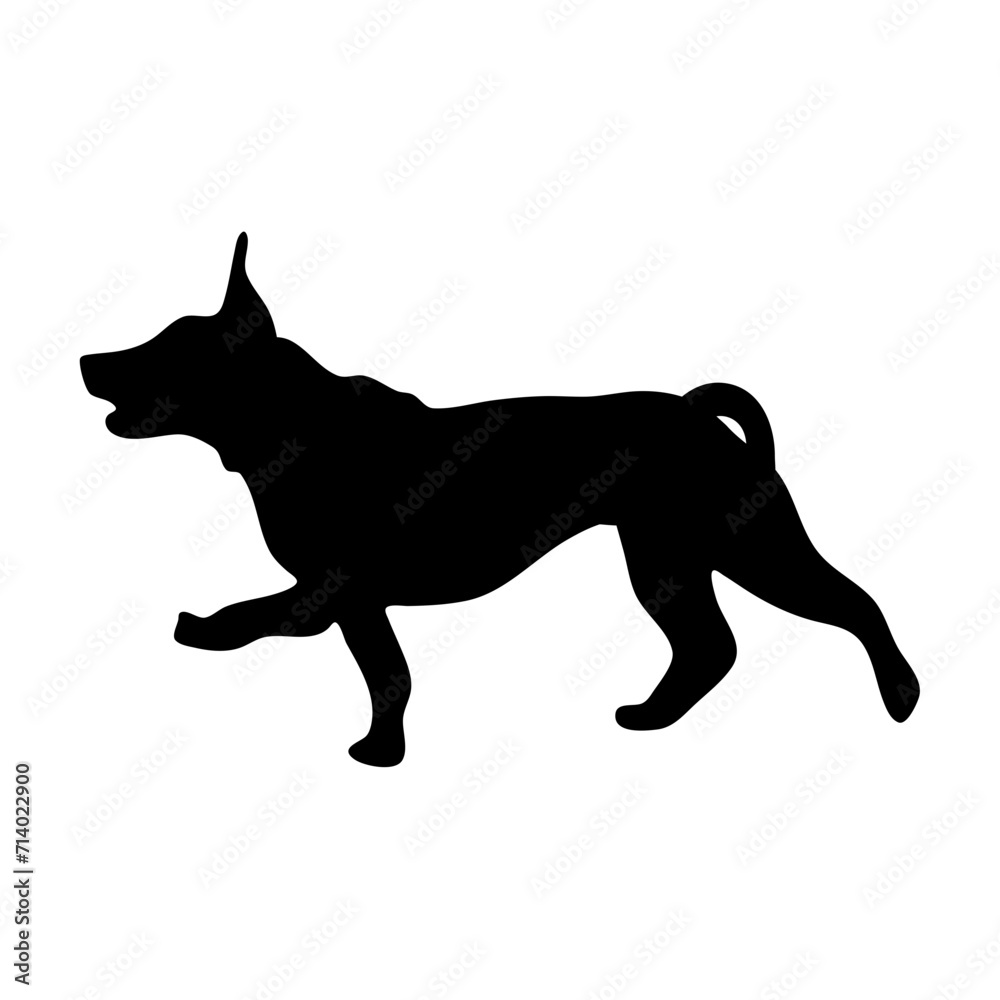 silhouettes of pitbull running 