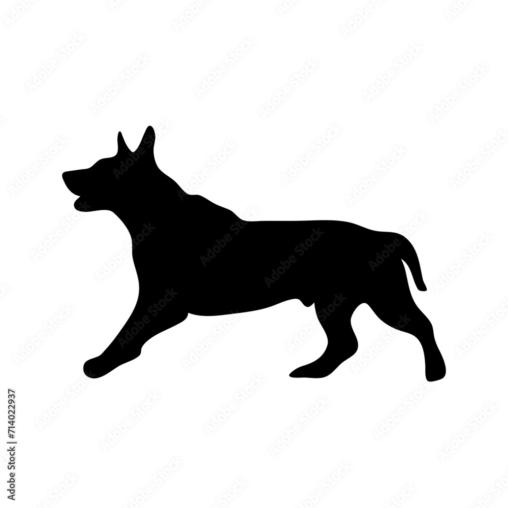 silhouettes of pitbull running 