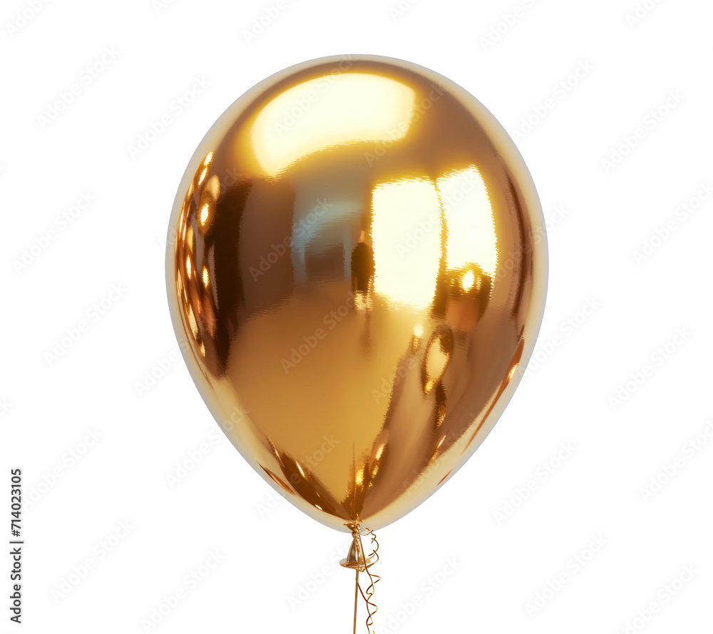 a gold balloon isolated