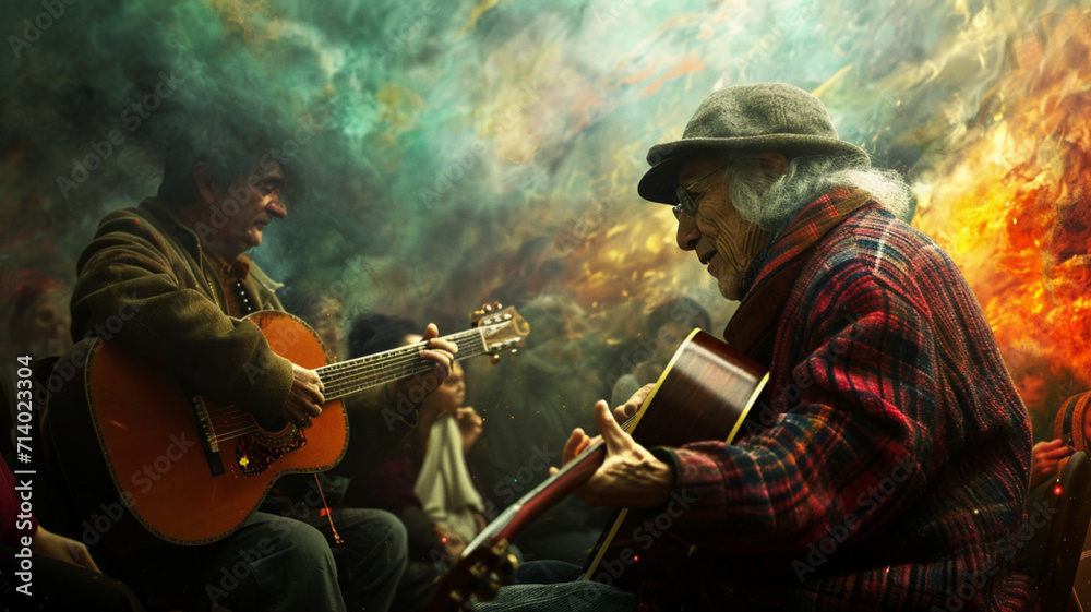 Fototapeta premium people playing music