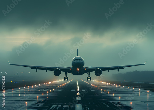 a passenger airliner landing at an airport